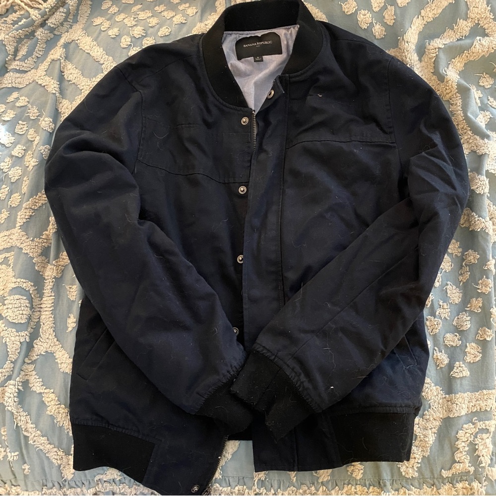 Banana Republic Factory mens bomber jacket black lined size S